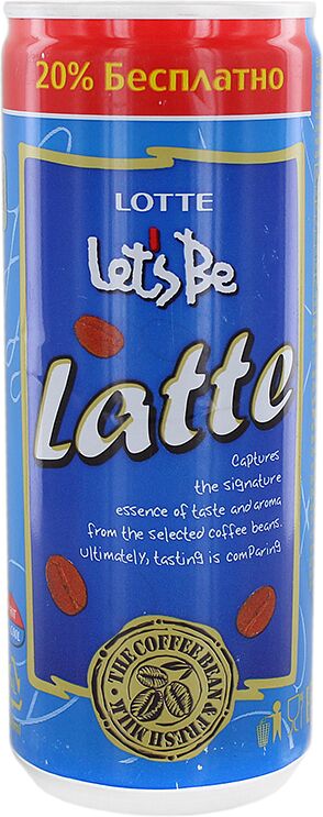 Ոչ ալկոհոլային չգազավորված սրճային ըմպելիք «Let's be Latte» 240մլ