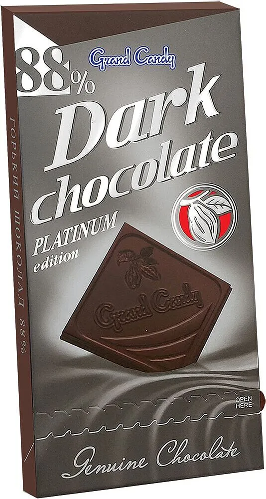 Bitter chocolate bar "Grand Candy 88%" 90g
