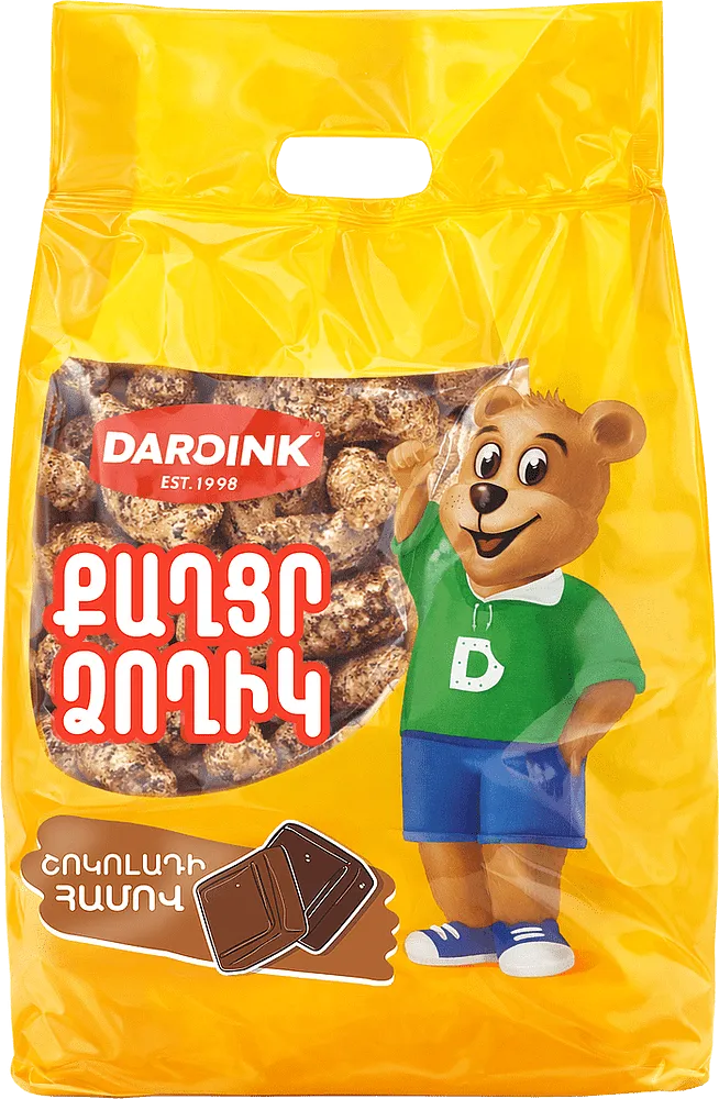 Chocolate flavored corn sticks "Daroink" 300g
