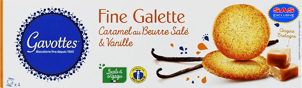 Cookies with salted caramel and vanilla "Gavottes" 120g
