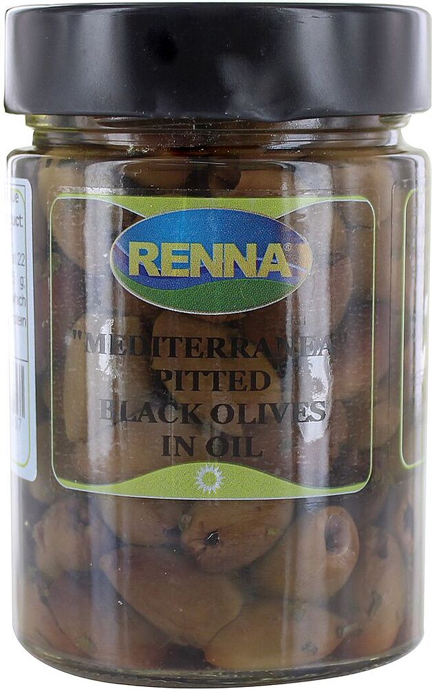 Black olives pitted "Renna" 300g