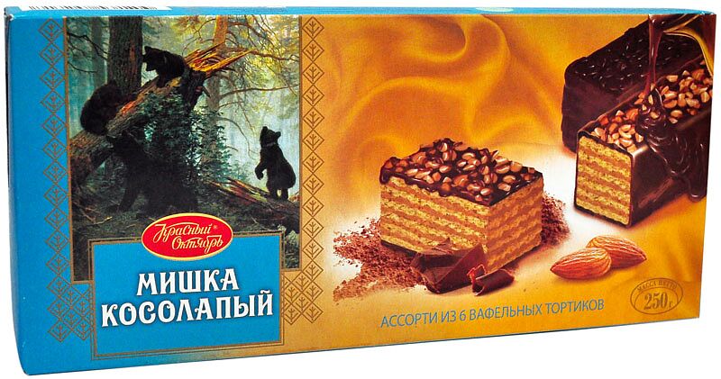 Вафельный торт шоколадный "Мишка Косолапый" 250г