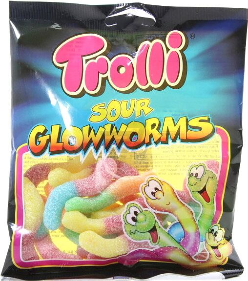 Կոնֆետներ դոնդողե «Trolli Sour Glowworms» 100գ