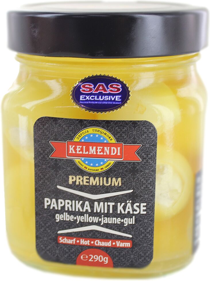 Yellow hot pepper with cheese "Kelmendi" 290g
