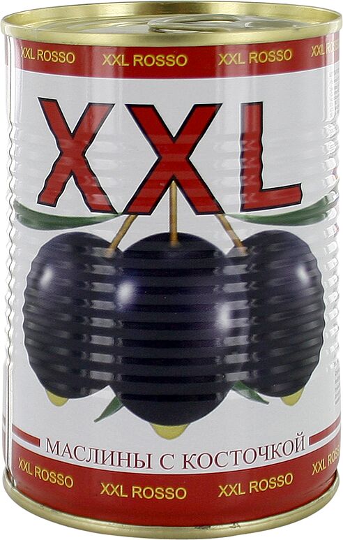 Оливки черные с косточкой "XXL'' 400г