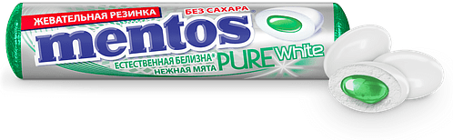 Жевательная резинка "Mentos Pure White" 15.5г Мята