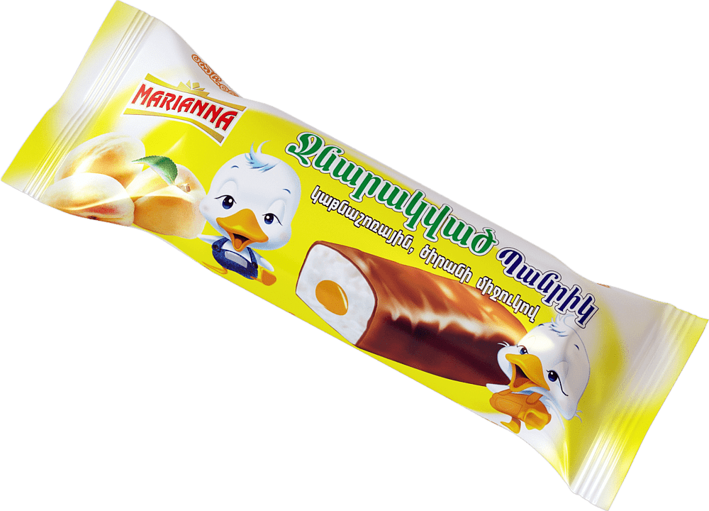 Glazed curd with apricot filling "Marianna" 40g, richness: 23% 