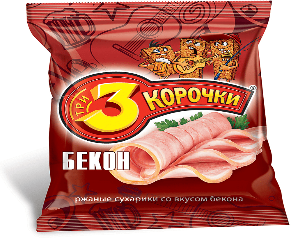 Crackers "3 Korochki" 40g Bacon