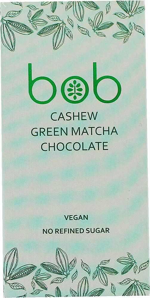 Шоколадная плитка с зеленым чаем "BOB" 50г