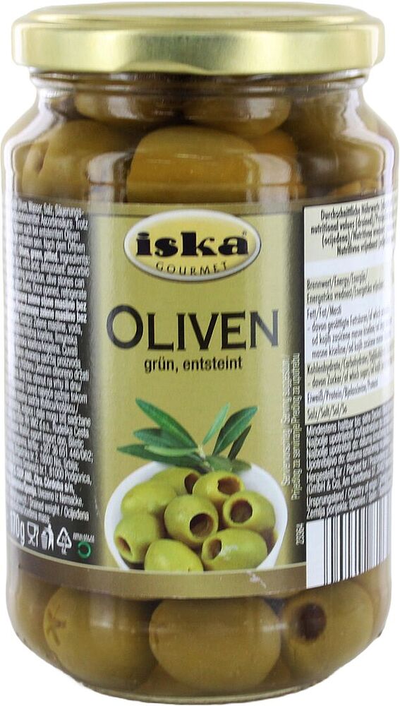 Оливки зеленые без косточек "Iska" 350г
