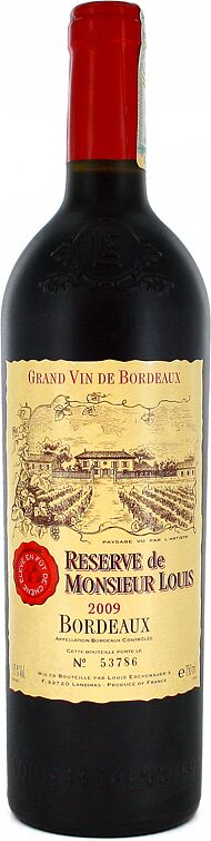 Вино красное "Reserve de Monsieur Lous" 0,75л 