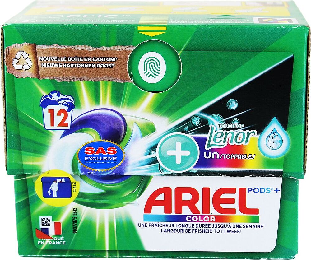 Լվացքի պարկուճներ «Ariel Lenor» 12 հատ Գունավոր

