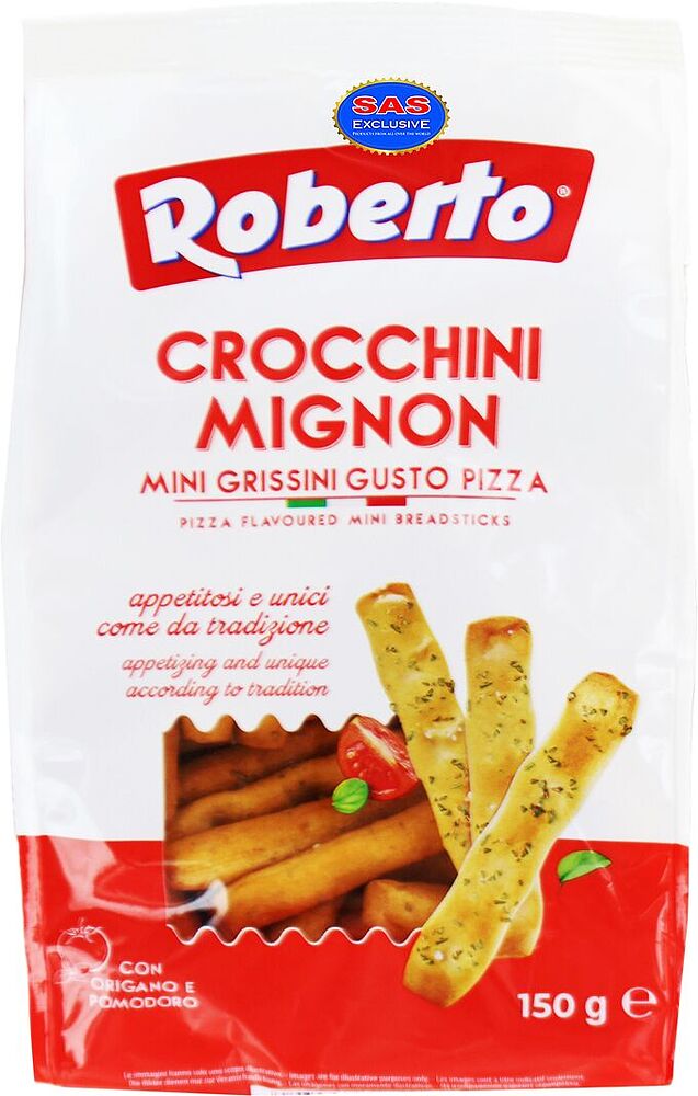 Breadsticks with pizza flavor "Roberto Crocchini Mignon" 150g
