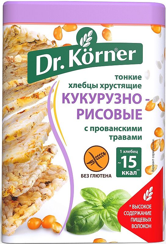 Խրթխրթան հացեր առանց գլյուտենի «Dr. Körner» 100գ