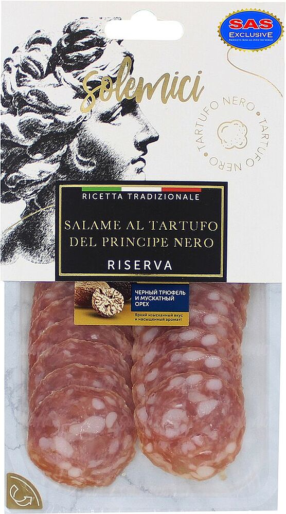 Dry-cured sliced salami sausage "Solemici Al Tartufo del Principe Nero" 70g