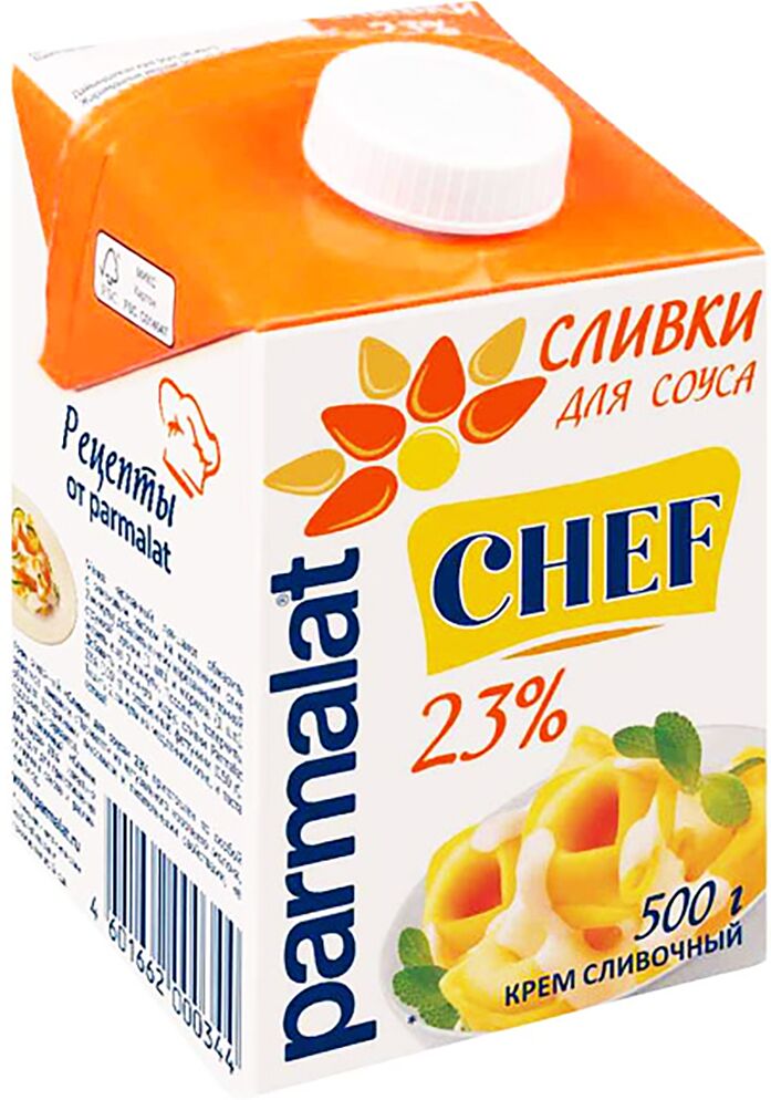 Cream for sauces ''Parmalat Chef" 500g, richness: 23%.