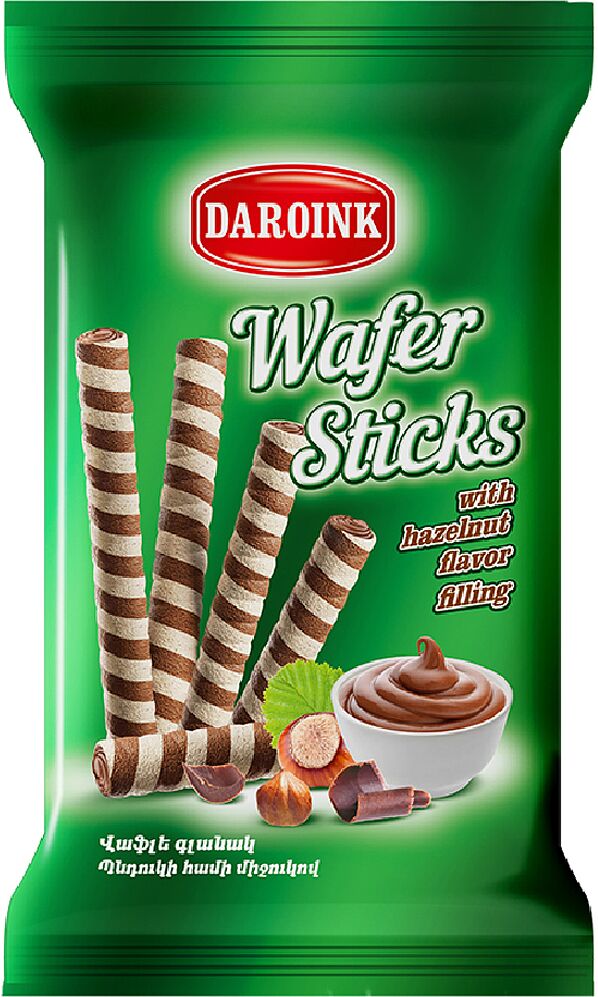 Wafer sticks with hazelnut filling "Daroink" 130g