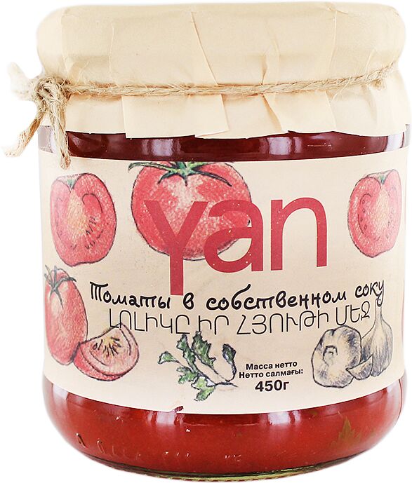 Tomatoes in own juice "Yan" 450g