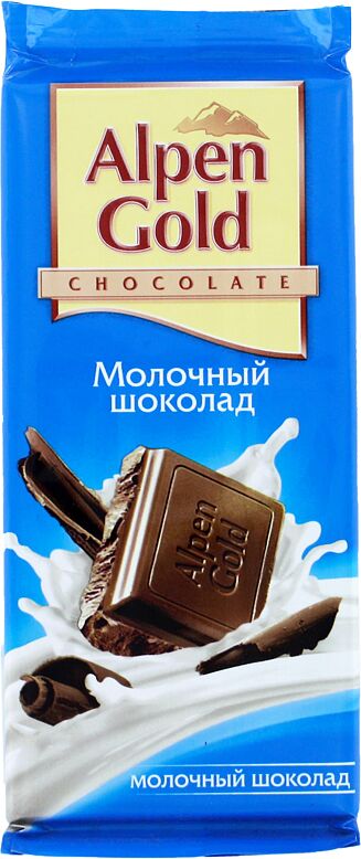 Шоколадная плитка, молочная ''Alpen Gold'' 90г   