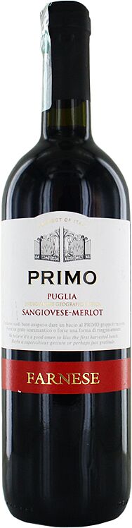 Вино красное "Primo Puglia Sangiovese-Merlot Farnese" 0.75л