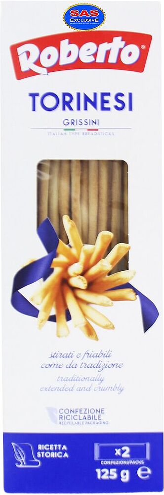 Breadsticks with olive oil and lard "Roberto Torinesi" 125g
