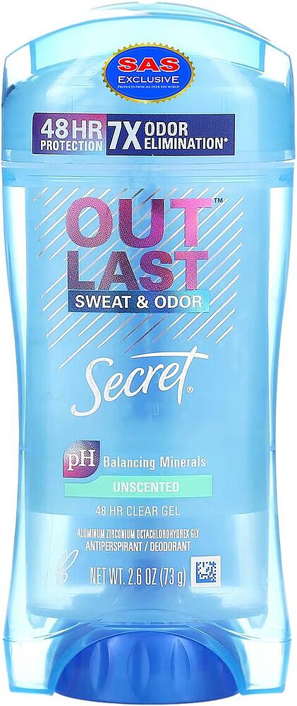 Antiperspirant-gel "Secret Outlast Unscented" 73g