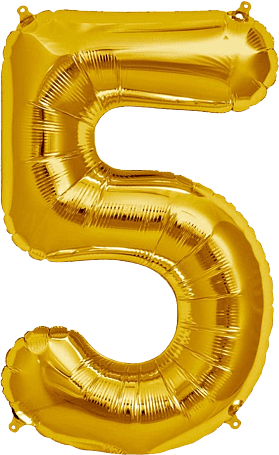 Воздушный шар с гелием, №5, 1м, золотистый
