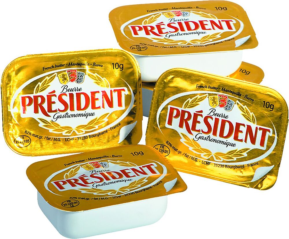 Масло сливочное "President " 100г (10шт) Mini , жирность: 82%
