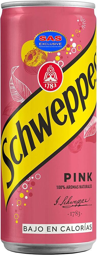 Refreshing carbonated drink "Schweppes Pink" 0.33l 