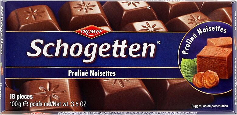 Шоколадная плитка "Trumpf Schogetten Praline Noisettes" 100г