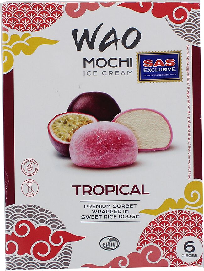 Мороженое фруктовое "WAO Mochi" 210г