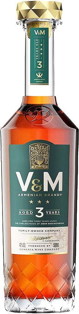 Cognac "V & M 3*" 0.5 l
