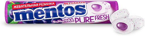 Chewing gum "Mentos Pure Fresh" 15.5g Grape