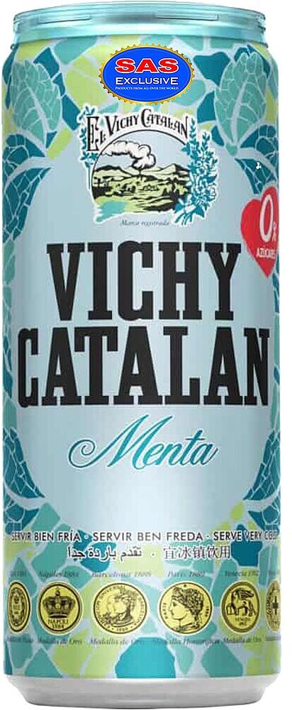 Вода минеральная "Vichy Catalan Lemon Mint"  0.33л 