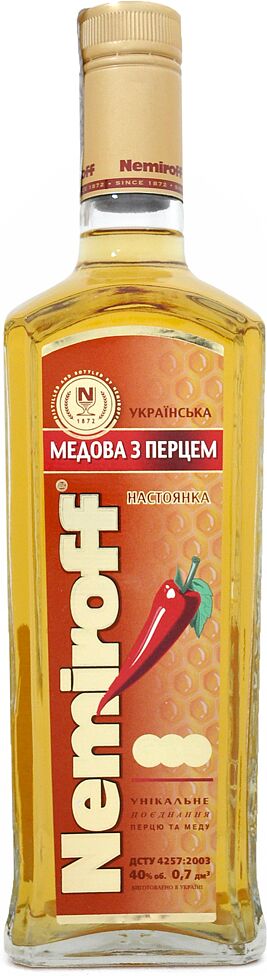 Honey & pepper vodka "Nemiroff" 0.7l