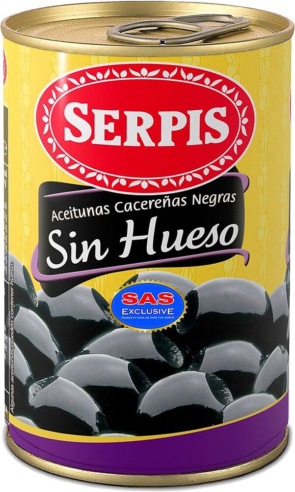 Black pitted olives "Serpis" 300g
