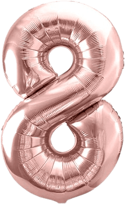 Воздушный шар с гелием, №8, 1м, розовый золотистый
