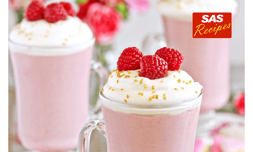 Raspberry white hot chocolate