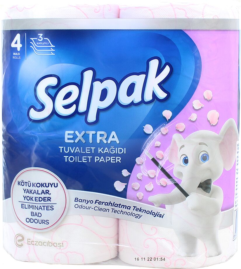 Туалетная бумага "Selpak Deluxe" 4 шт 