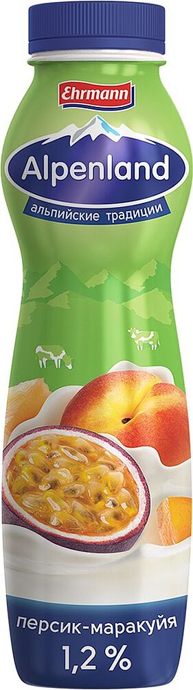 Йогуртный напиток с персиком и маракуйей "Epica Alpenland" 290г, жирность: 1.2%