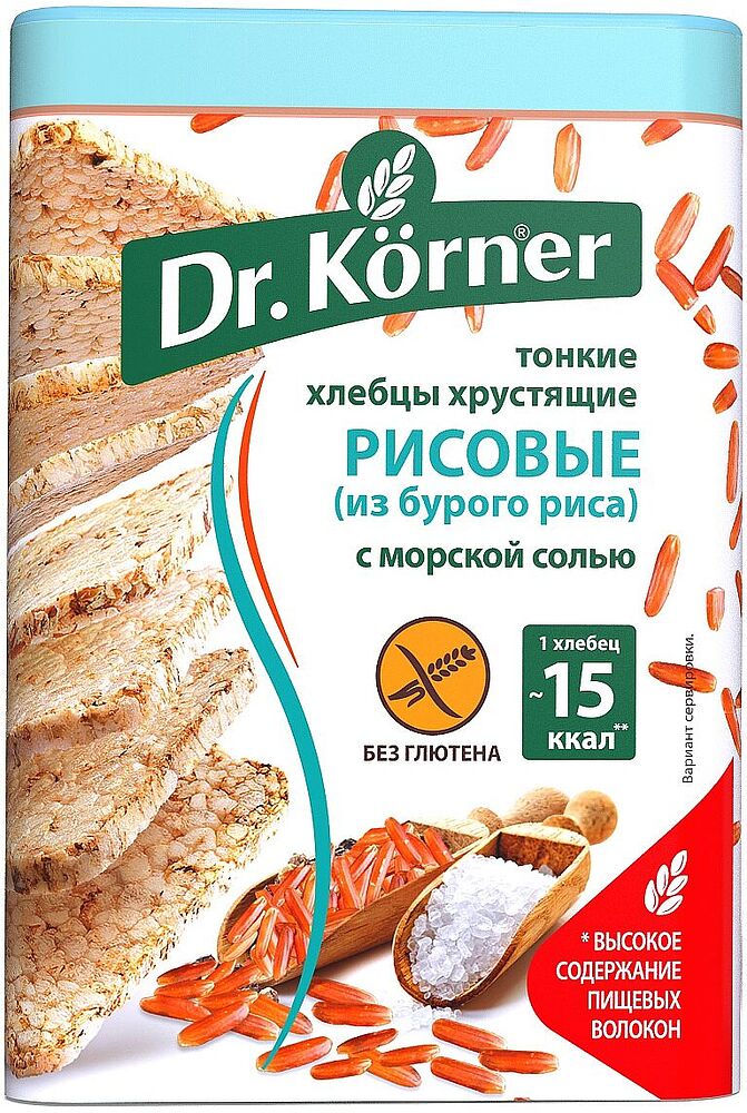Խրթխրթան հացեր ծովի աղով, առանց գլյուտենի «Dr. Körner» 100գ 