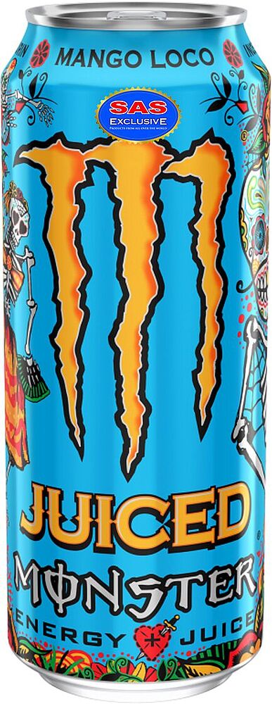 Энергетический газированный напиток "Monster Juiced Mango Loco" 0.5л