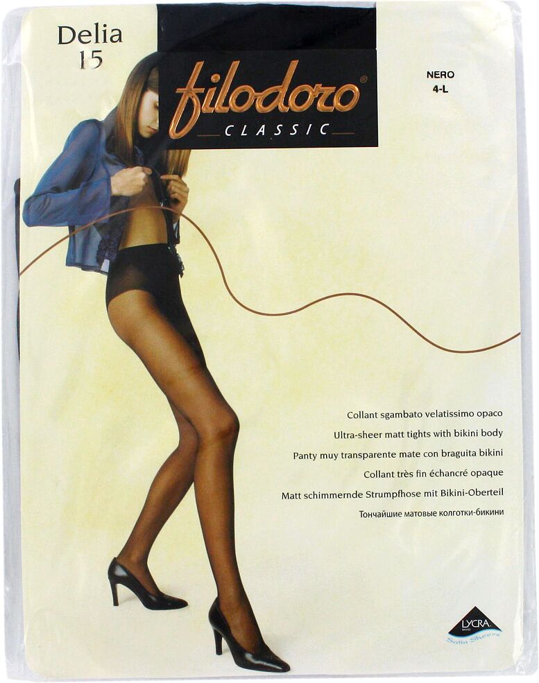 Tights "Filodoro Delia"  nero (black) 15 Den, 4 L 