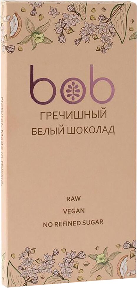White chocolate bar with buckwheat "BOB" 50g
