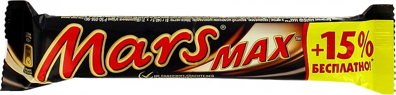 Шоколадный батончик "Mars Max" с нугой и карамелью, покрытый милочным шоколадом 70г   