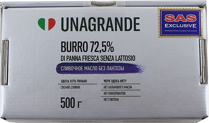 Butter "Unagrande" 500g, richness: 72.5%