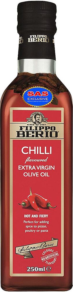 Olive oil with pepper flavor "Filippo Berio Extra Virgin Chilli" 250ml

