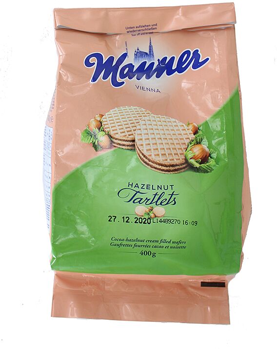 Wafer with walnut & cocoa filling "Manner Törtchen" 400g