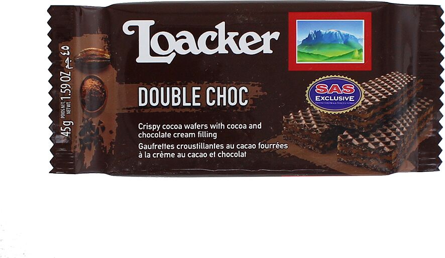 Вафли какао с шоколадной начинкой"Loacker" 45г