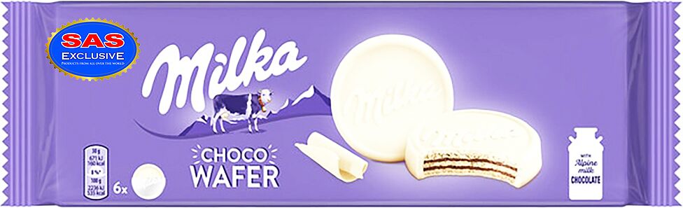Cookies with white chocolate "Milka Choco Wafer" 180g 